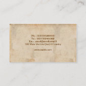 alte grungy Vintage Vogelgeschäftskarte Visitenkarte (Rückseite)