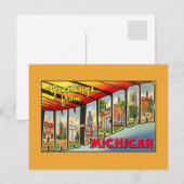 Alte Grüße aus Ann Arbor MI Postkarte (Vorne/Hinten)