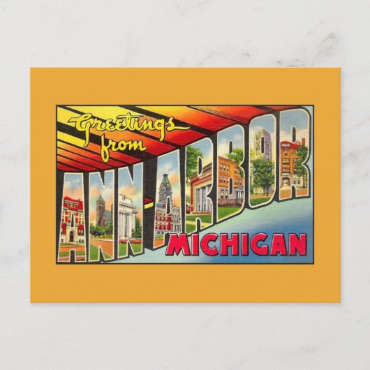 Alte Grüße aus Ann Arbor MI Postkarte (Vorderseite)