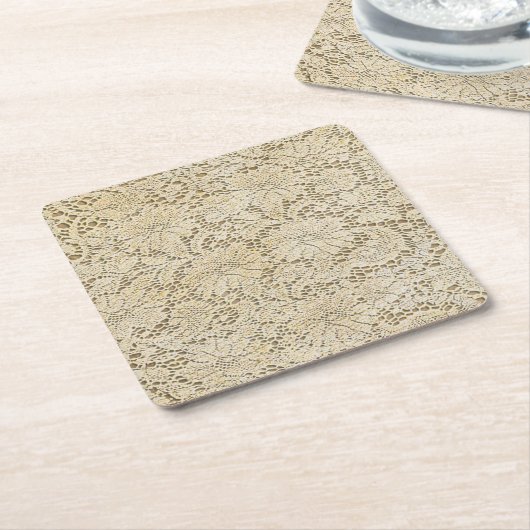 Alte Häkelarbeit-Spitze-Blumenmuster + Ihre Ideen Rechteckiger Pappuntersetzer (angewinkelt)