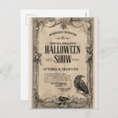 Alte Halloween-Einladung Feiertagspostkarte (Vorne/Hinten)