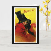 Alte Halloween-Hexe Karte (Gelbe Blume)