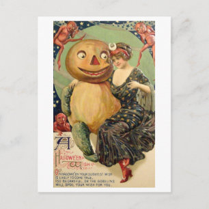 Alte Halloween-Wunschpostkarte Postkarte
