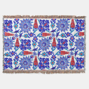 Alte handgefertigte türkische Blütenmuster Decke