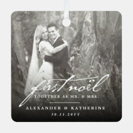 Alte Handschrift des ersten Weihnachtens Hochzeits Ornament Aus Metall