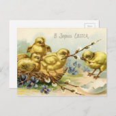 Alte Happy Oaster Chicks Eierschlüpfen Feiertagspostkarte (Vorne/Hinten)