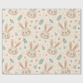 Alte Hasengesichter mit Rosen Muster Geschenkpapier (Flach)