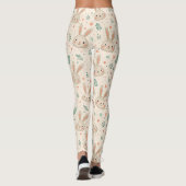 Alte Hasengesichter mit Rosen Muster Leggings (Rückseite)