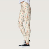 Alte Hasengesichter mit Rosen Muster Leggings (Links)