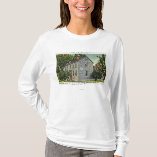 Alte Haus-Ansicht Hancocks Clark, Paul Revere ritt T-Shirt (Vorderseite)