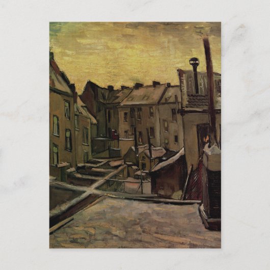 Alte Häuser in Antwerpen, Schnee, Vincent van Gogh Postkarte (Vorderseite)