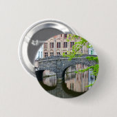 Alte Häuser in Brügge, Belgien Button (Vorne & Hinten)
