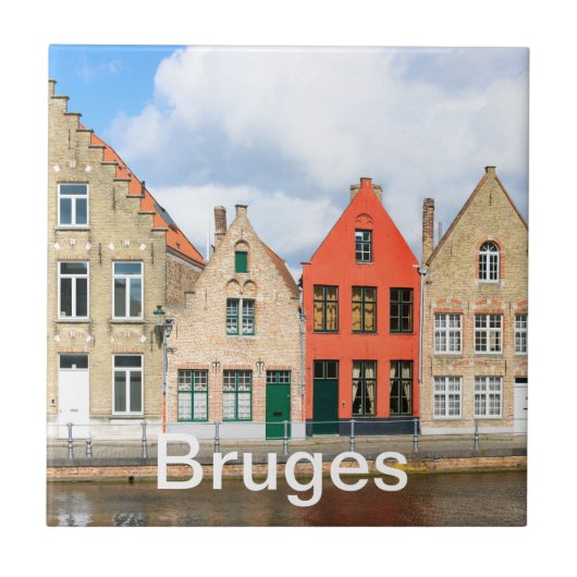 Alte Häuser in Brügge, Belgien Fliese (Vorderseite)