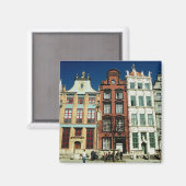Alte Häuser in Danzig Magnet (Vorderseite/Rückseite)