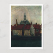 Alte Häuser mit neuer Kirche, Vincent van Gogh Postkarte (Vorderseite)