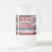 alte hawaiianische Flagge; Mattglas Bierglas (VorderseiteRechts)