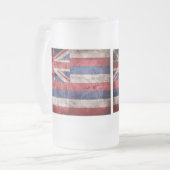alte hawaiianische Flagge; Mattglas Bierglas (Vorderseite Links)