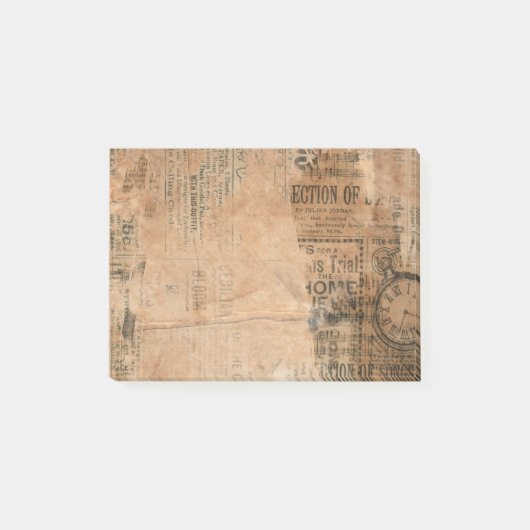 Alte heftige Vintage Zeitung eine Post-it Klebezettel (Vorderseite)