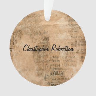 Alte heftige Vintage Zeitung zwei personalisiert Ornament
