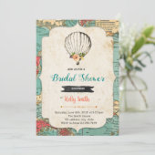Alte Heißluft-Ballon-Party Einladung der Karte (Stehend Vorderseite)