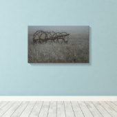 Alte Heurake Bauernausstattung im Winter frostig Leinwanddruck (Insitu (Holzboden))