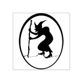 Alte Hexe 2 Silhouette Kunst Briefmarke Gummistempel (Prägung)