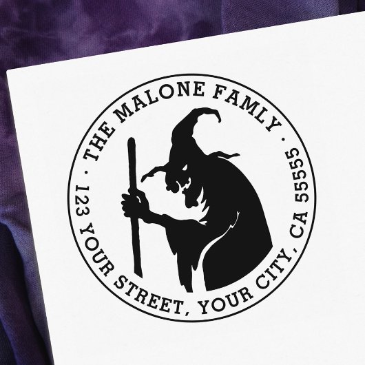 Alte Hexe Halloween Rücksendeadresse Gummi Briefma Gummistempel