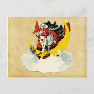 alte Hexe zu Halloween Postkarte