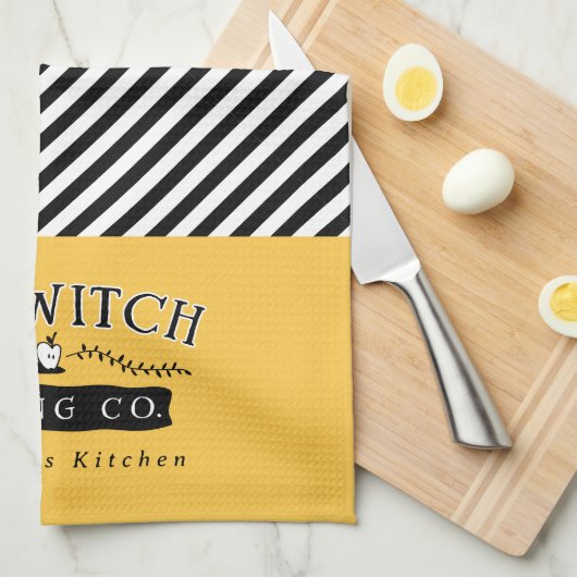 Alte Hexenbackfirma Personalisiert Geschirrtuch (Viertel Falte)