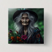 Alte Hexenkraut-Ansammlung für Tränke Button (Vorderseite)