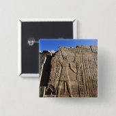 Alte Hieroglyphen an der Wand, Tempel von Karnak, Button (Vorne & Hinten)