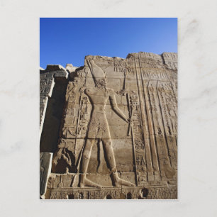 Alte Hieroglyphen an der Wand, Tempel von Karnak, Postkarte