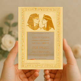 Alte Hieroglyphen King & Queen Ägyptische Hochzeit Acryleinladungen
