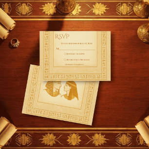 Alte Hieroglyphen König & Königin Ägyptische Hochz RSVP Karte