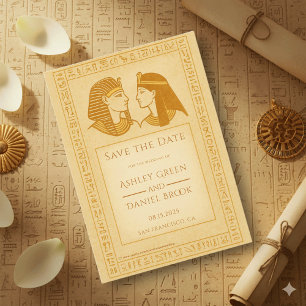 Alte Hieroglyphen König & Königin Ägyptische Hochz Save The Date