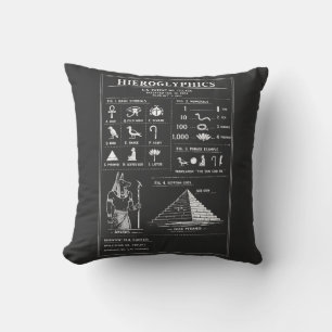 Alte Hieroglyphen typografische Gestaltung Kissen