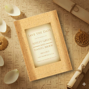Alte Hieroglyphenmotive Ägyptische Hochzeit Save The Date