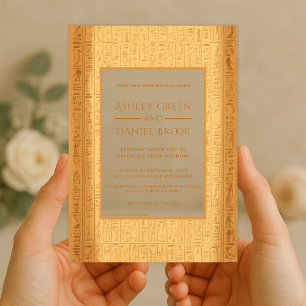 Alte Hieroglyphische Motive ägyptische Hochzeit Acryleinladungen