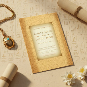 Alte Hieroglyphische Motive ägyptische Hochzeit Einladung