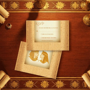 Alte hieroglyphische Motive Ägyptische Hochzeit RSVP Karte