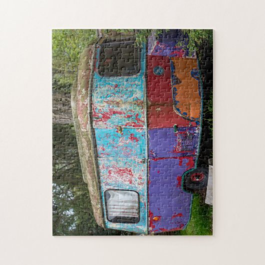 ALTE HIPPIE CARAVAN CAMPER TRAILER JIGSAW PUZZLE (Vertikal)