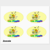 Alte Hippie Oval Sticker (Blatt)