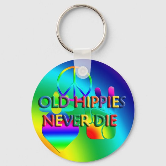 Alte Hippies Die nie Schlüsselanhänger (Vorderseite)
