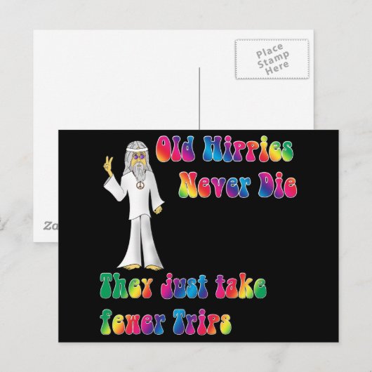 Alte Hippies Postkarte (Vorne/Hinten)