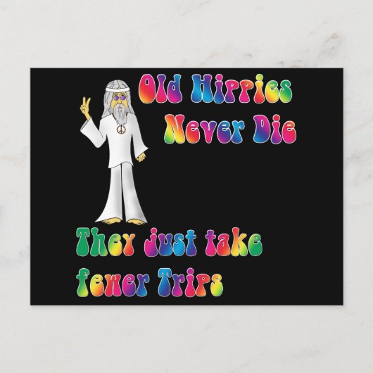 Alte Hippies Postkarte (Vorderseite)