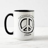 Alte Hippies Regel, Friedenszeichen Kaffee Tasse (Links)