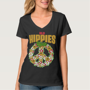 Alte Hippies Vintag Retro Kostüm Hippie Sonnenblum T-Shirt