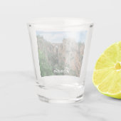 Alte historische Brücke in Ronda, Spanien Schnapsglas (Rückseite)