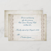 Alte Hochzeitsgrenze RSVP Karte (Vorne/Hinten)