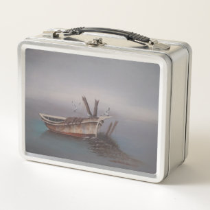 Alte Hol skiff Metall-Lunchbox Metall Brotdose